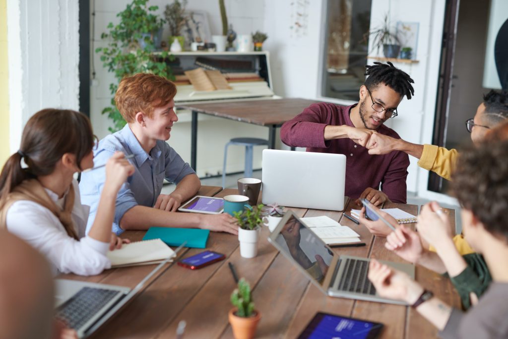 People at work working as team